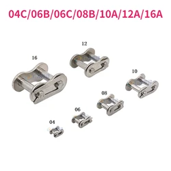 1pcs Stainless Steel Single Row Full Buckle Chain Buckle Industrial Chain Join Buckle 04C/06B/06C/08B/10A/12A/16A