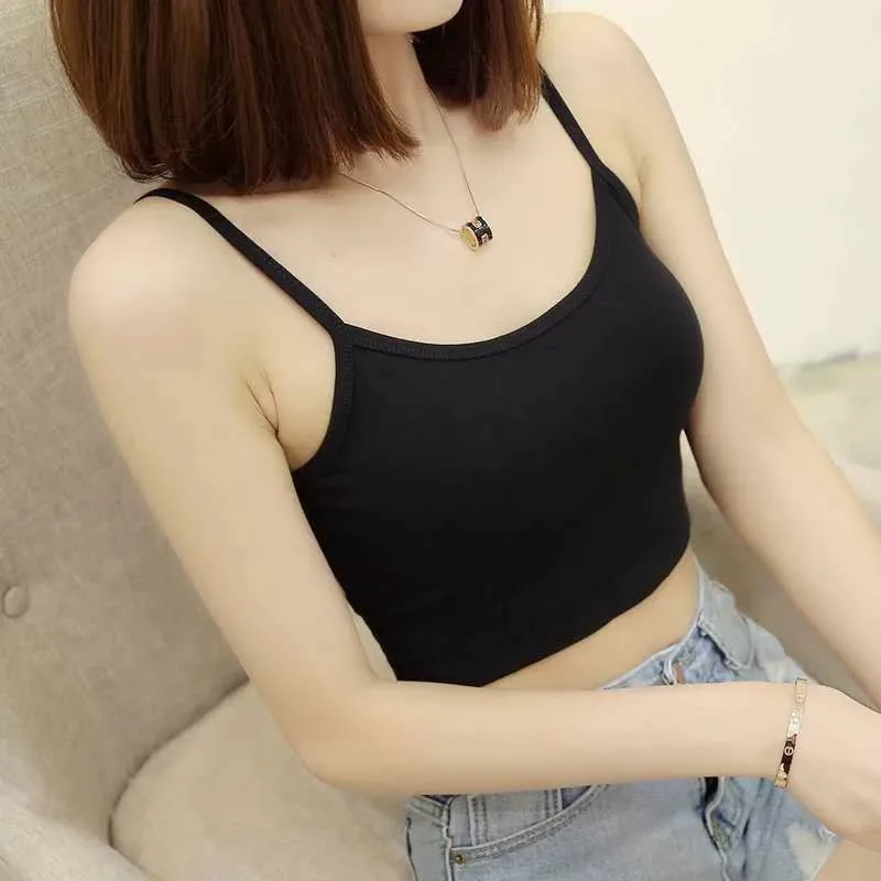 Women's Strapless Vest Top Pure Color Wrap Bustier Sleeveless Base Layer Outerwear Sexy Belly Baring Korean Style Short Length