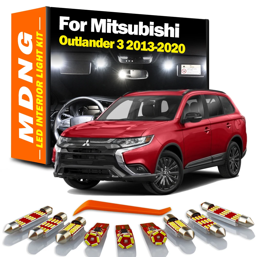 MDNG 11Pcs For Mitsubishi Outlander 3 2013 2014 2015-2020 Canbus Vehicle LED Interior License Plate Light Kit Car Accessories