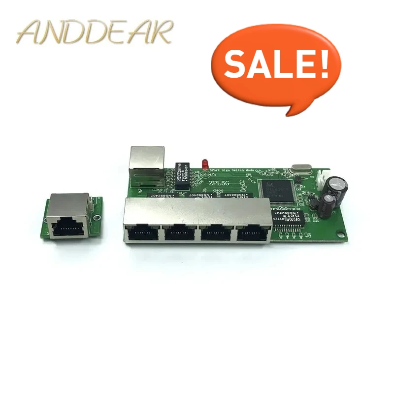 

5-port Gigabit switch module is widely used in LED line 5 port 10/100/1000 m contact port mini switch module PCBA Motherboard