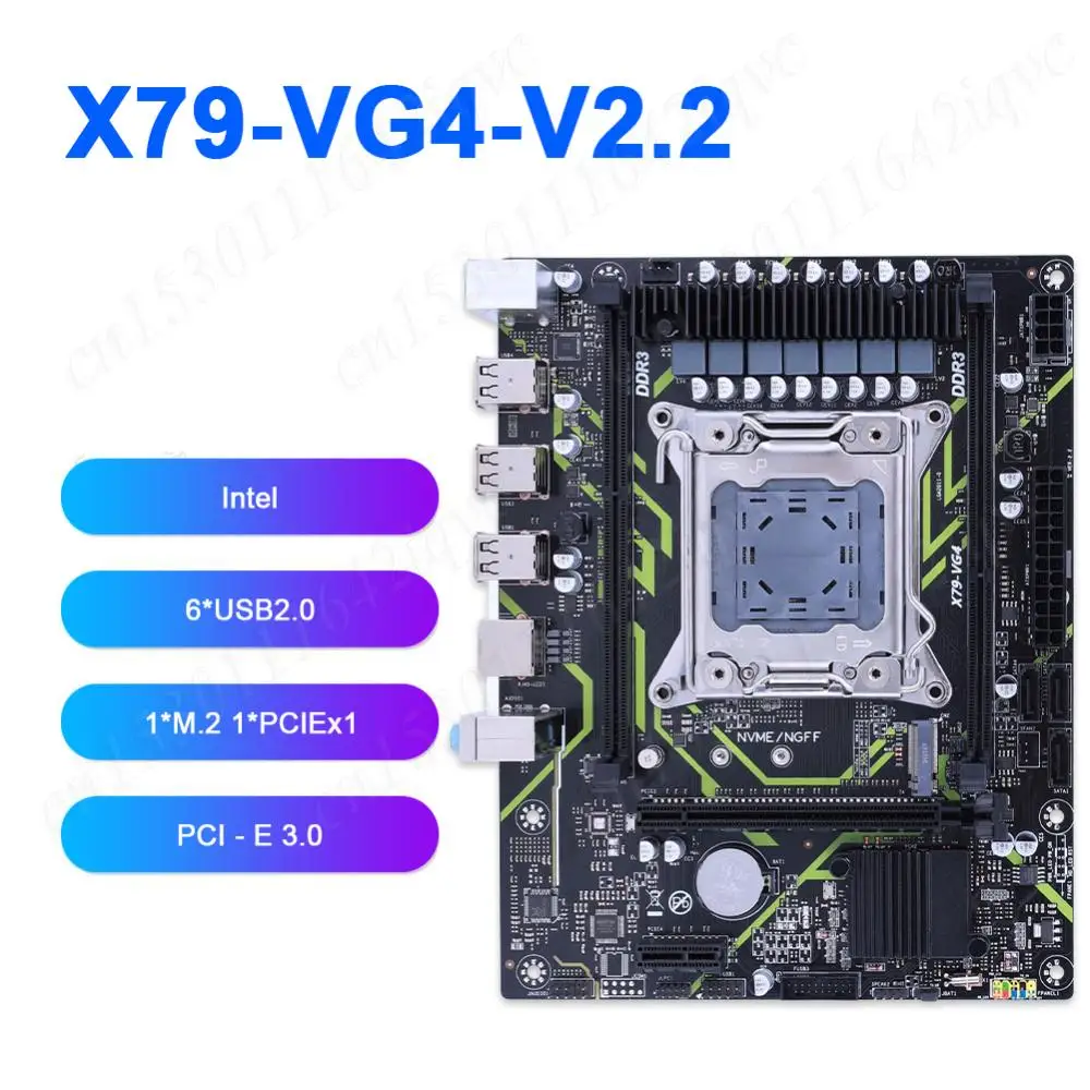 X79 Desktop Motherboard 6*USB2.0 3*SATA3.0 LGA 2011 64GB Computer Motherboard PCI-E X16/X1 NVME M.2 for Intel Core I7 Xeon E5