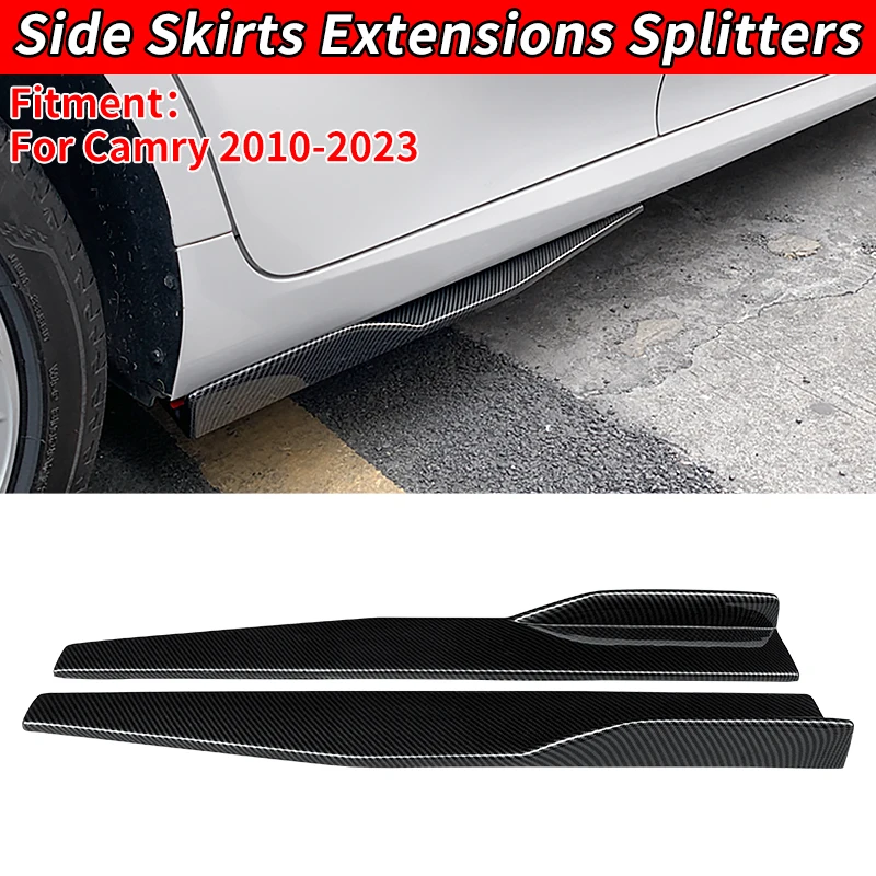 

Car Left/Right Side Skirt For Toyota Camry 2010-2023 2019 Bumper Diffuser Spoiler Aprons Wings Extensions 75cm Carbon Look ABS