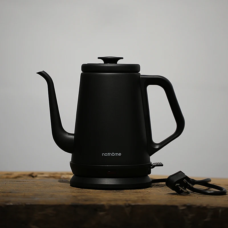 Nathome Electric Kettle 1L Fast Boiling Swan-neck Gooseneck Kettle Brew Coffee Tea Retro Stainless Steel Water Boiler NSH1810