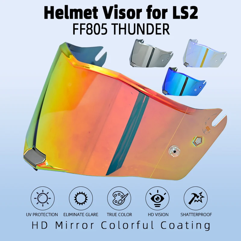 Casco Para Motos Motorcycle Helmet Visor for Original for LS2 THUNDER for LS2 FF805 Transparent Chrome Red Extra Shield
