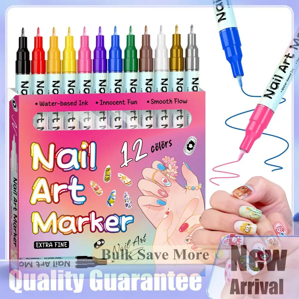 

12/24 Color Nail Art Pens 0.5MM Nail Polish Pens Drawing Painting Point Liner Acrylic Painted Pen Kit Waterproof Quick-drying