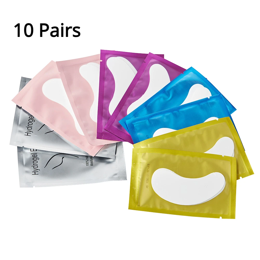 Yelix 10 Pairs Eyelash Pad Under Eye Patches Gel Patch Grafting Eyelashes For Eyelash Extension Paper Sticker Wraps Makeup Tools