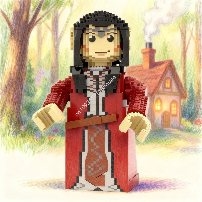 

2423 детали MOC Максифигурка Элронда в темно-красном плаще, модель из конструктора по мотивам «Властелина колец», архитектурные строительные блоки, идея для рождественского подарка, игрушка, кирпичики