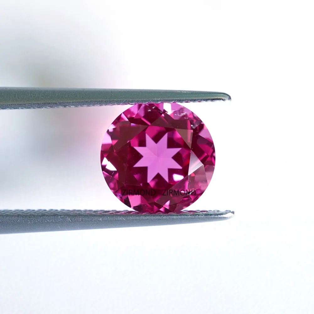 

Certified Quality Synthetic Sapphire Lively Pink VVS Loose Gems Round Shape 3.5-10mm for Drop Earrings with AGL Certificate