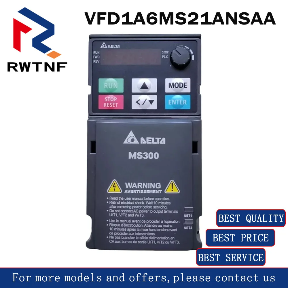 Brand New Genuine VFD1A6MS21ANSAA Delta Single-phase 220V Three-phase 380V Variable Frequency Drive 100% original