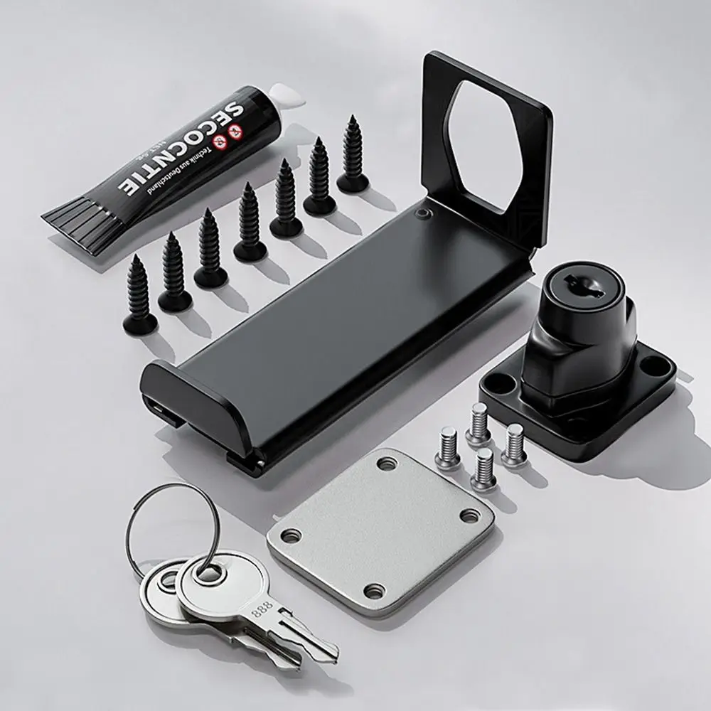 New Stainless Steel Door Clasp Lock Right Angle 90 Degree Padlock Hasp Anti-theft Burglar-proof Door Latch Shed Gate