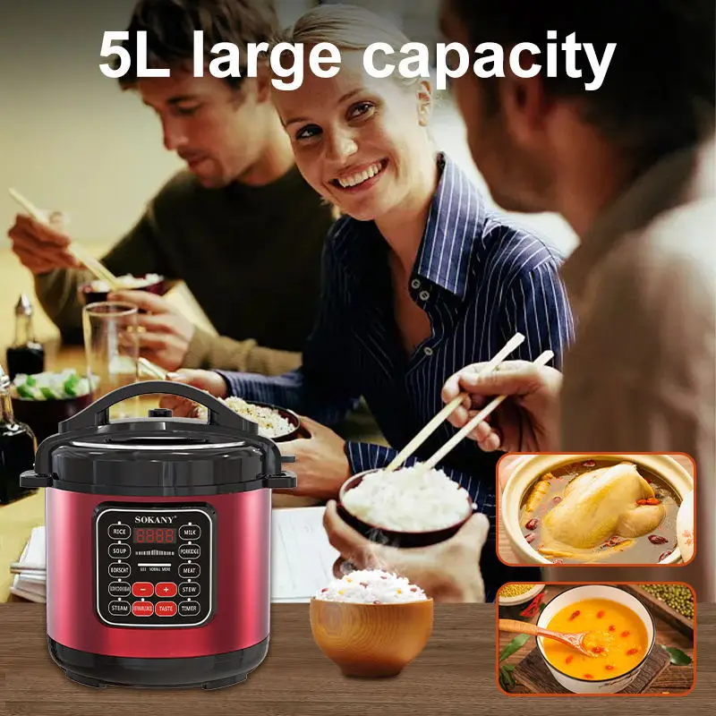 Electric Multi-Cooker, Pressure Cooker, Slow Cooker, Rice Cooker, Steamer, Includes App With Over 800 Recipes, 5-Liters