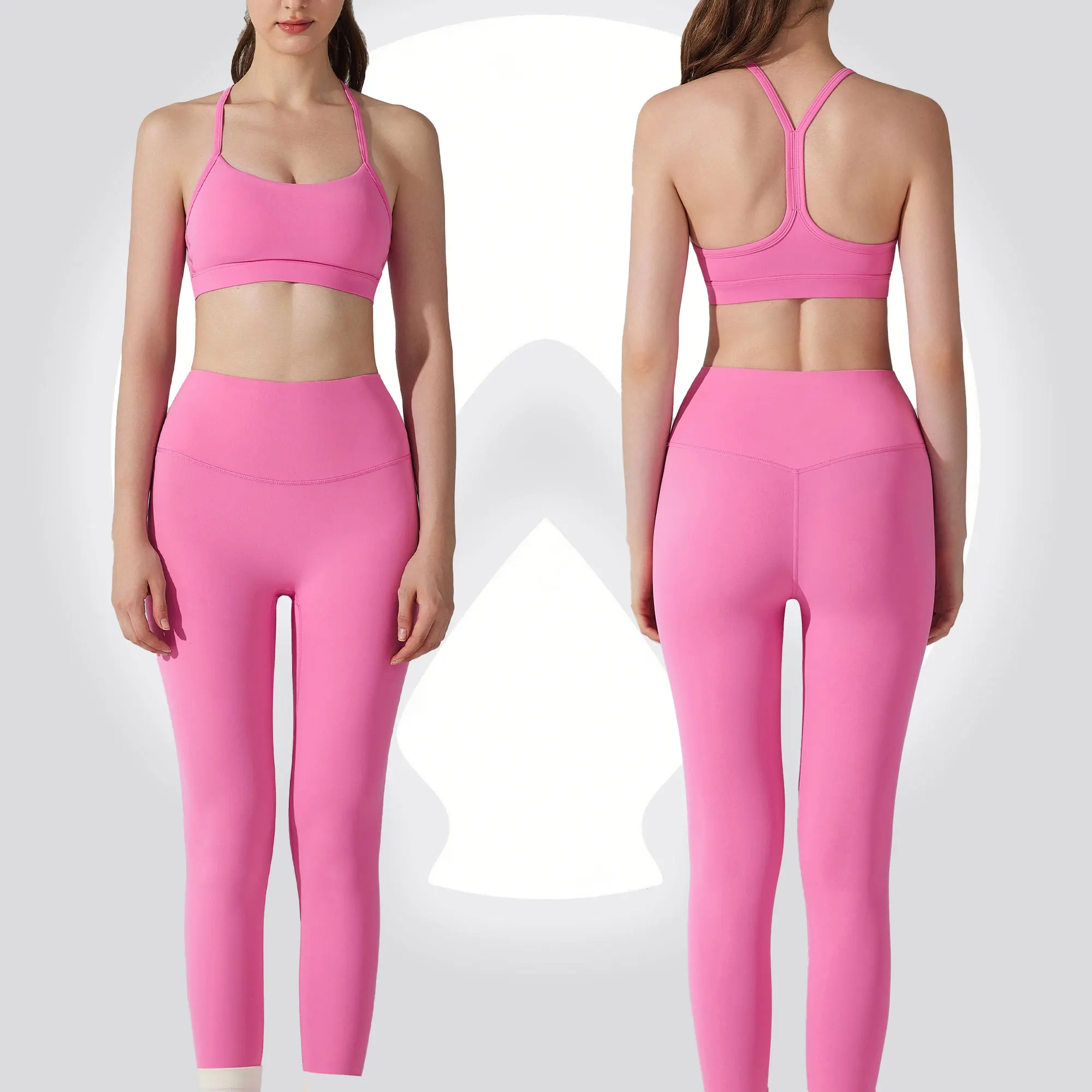 Ensemble de sport assorti pour femmes - Soutien-gorge et leggings taille haute pour yoga course fitness