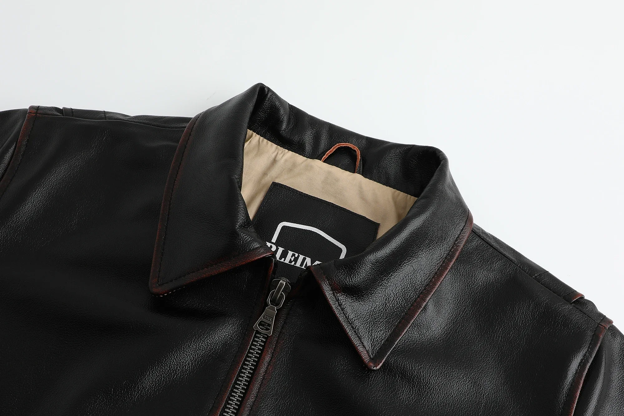 2025 Men’s Top layer Genuine Leather Jacket Military Pilot Jackets Air Force A2 Lapel Retro Rub Color Tooling Short Large Coat