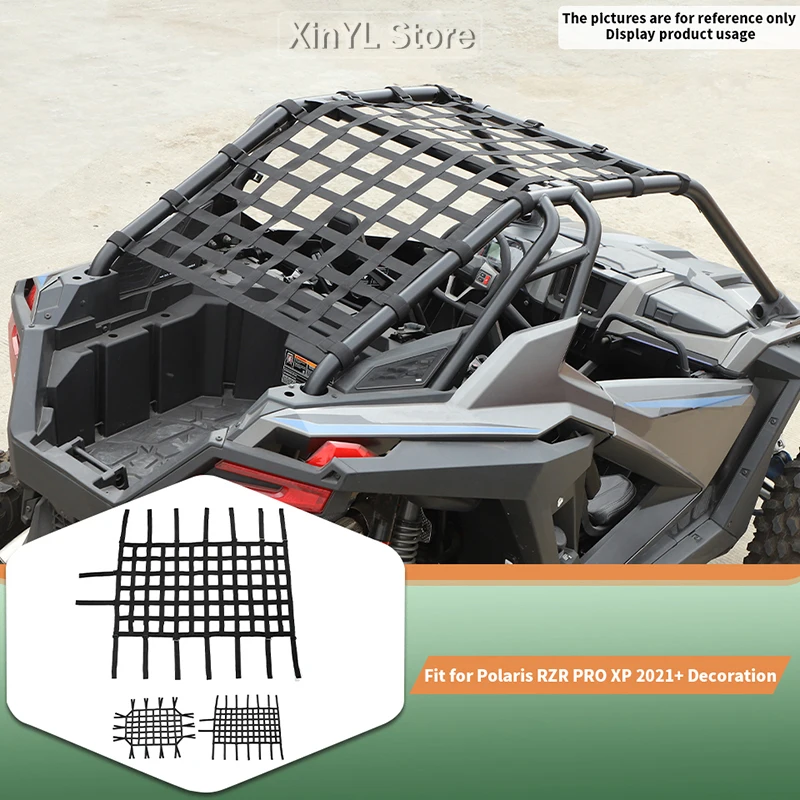 

UTV Oxford Cloth Car Roof Safety Protection Net For UTV Polaris RZR XP 21+ Black (For: Polaris RZR Pro XP)