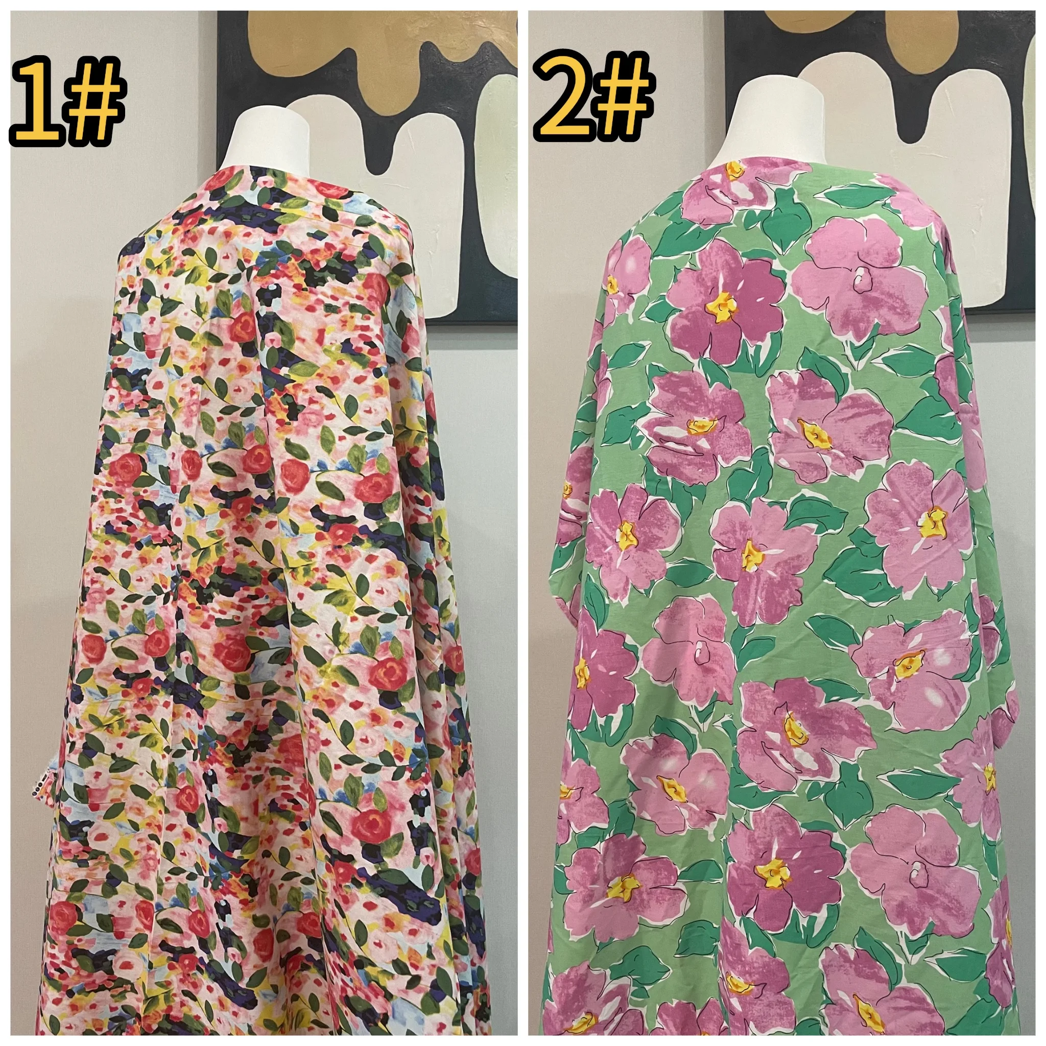 145x50cm neue pastorale Ölgemälde Blume Digitaldruck Stoff, Kinder kleid Cheong sam Tasche Home Wear Stoff – Detail 8