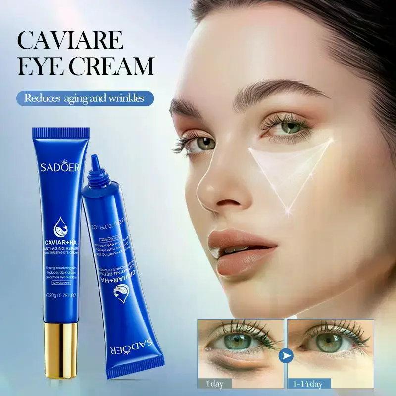 

20g SADOER Caviar Hyaluronic Acid Eye Cream Anti Dark Circles Removal Eyes Bags Anti-aging Moisturizing Eyes Skin Care