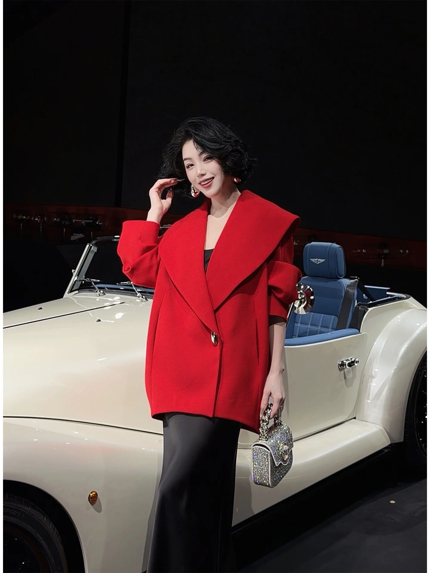 

Модная короткая куртка свободного кроя с большим воротником для ранней весны, женская одежда Wildsiren Guillon Rose Not Picky about People