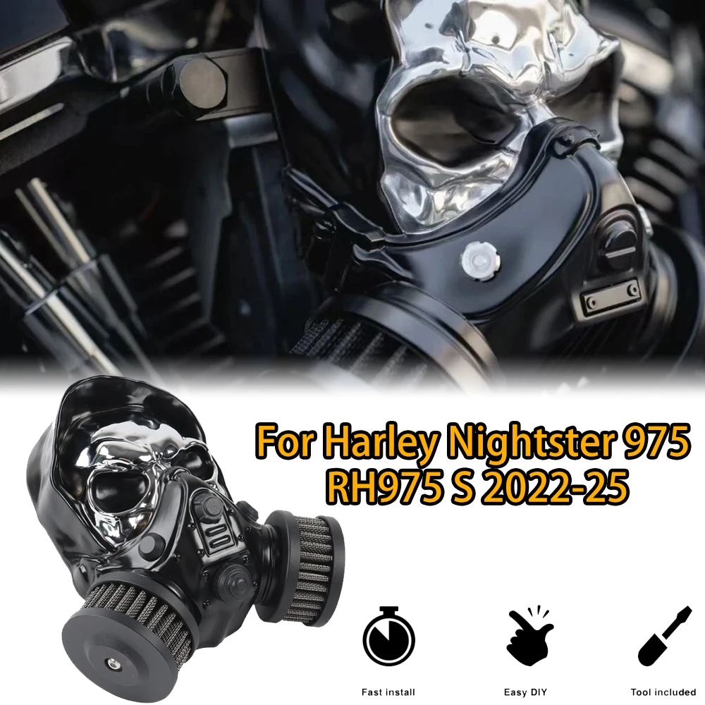 

Harley Nightster 975 RH975 S Skull High-Flow Air Intake Kit Cleaner Filter System Motorcycle Accessories 2022-2025