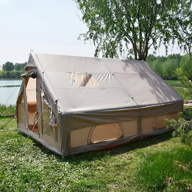 Inflatable Air Tent, 12 ㎡ Cotton and 420D/600D Oxford Fabric Camping Tent with Stove Jack