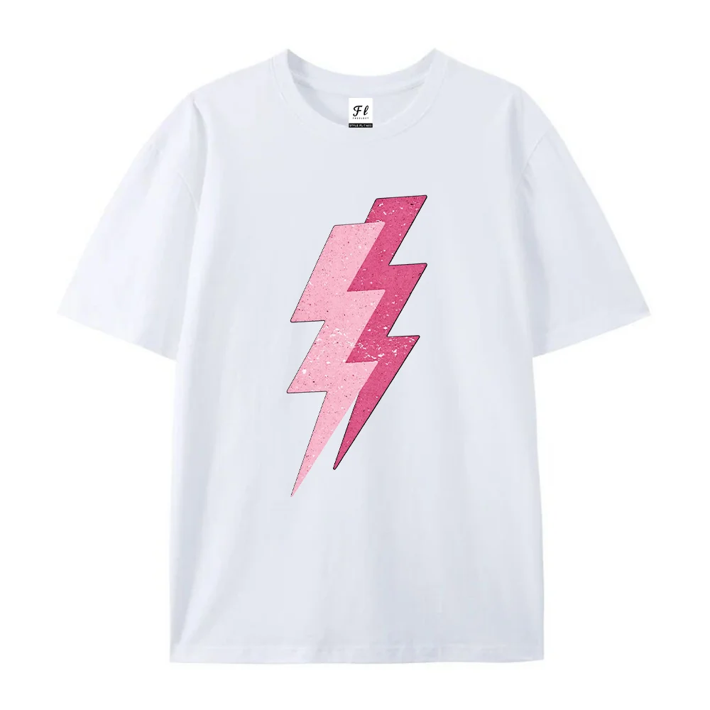 Women Glitter Lightning Bolt Print T Shirt Y2K Aesthetic Graphic Tee Summer Short Sleeve Top Casual Streetwear Fashion Clothing