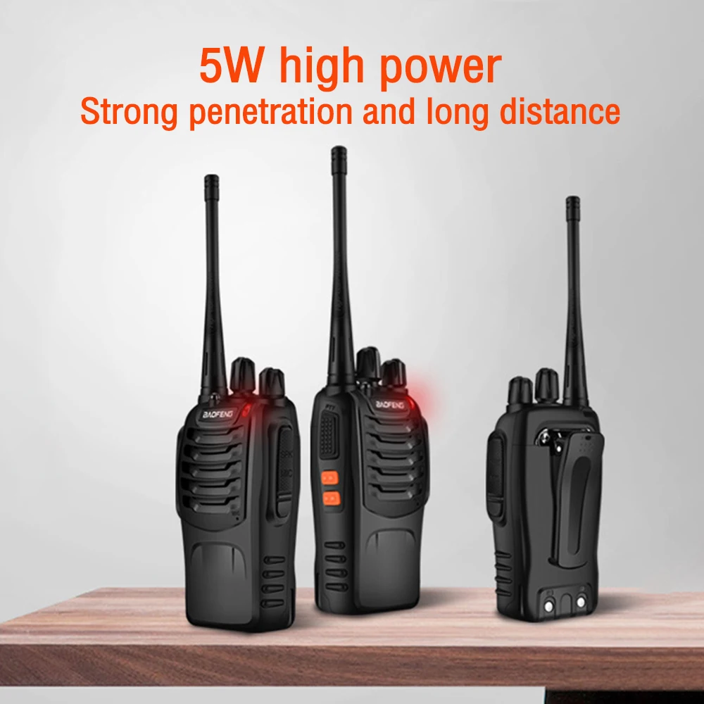 Baofeng BF-888S Walkie Talkie 400-470MHz BF888S Longo Alcance Walkie-Talkie Portátil Handheld Alta Potência Rádio Em Dois Sentidos Para A Caça