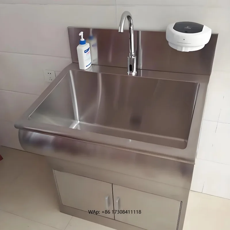 Commercial Medical Stainless Steel 201/304 Hand Washing Basin Sinks Factory Foot Operated Sink for Hospital Use ISO Certified