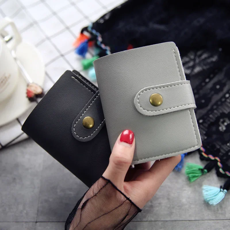 2024 New Women's Student Minimally Trendy Retro Car Stitching Small Wallet Card Bag