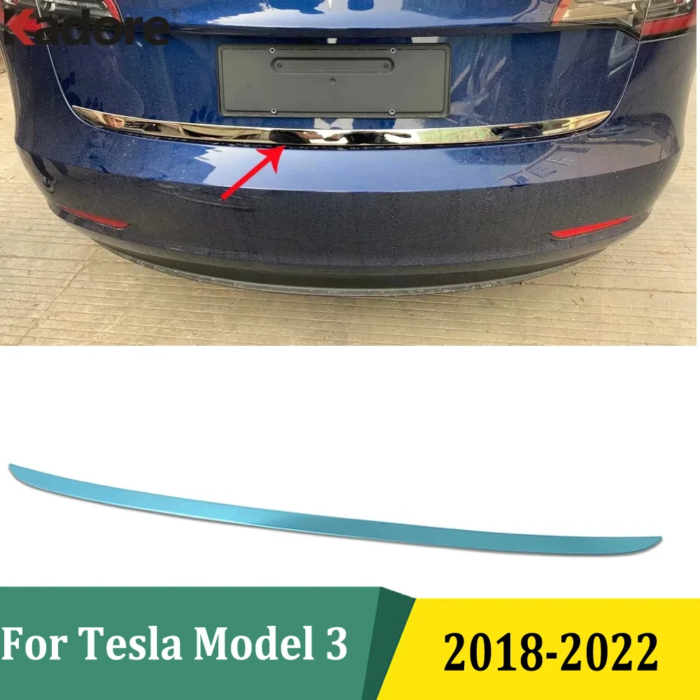 For Tesla Model 3 2018 2019 2020 2021 2022 Rear Trunk Lid Cover Trim Car Styling Exterior Accessories Stainless Steel