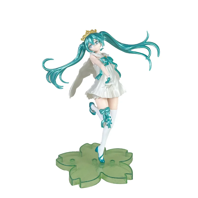 21cm Hatsune Miku Anime 15. Jubiläum weißes Kleid Engel Modell Spielzeug Sakura Basis Geschenk Sammlung Aciton Figur PVC Boxed