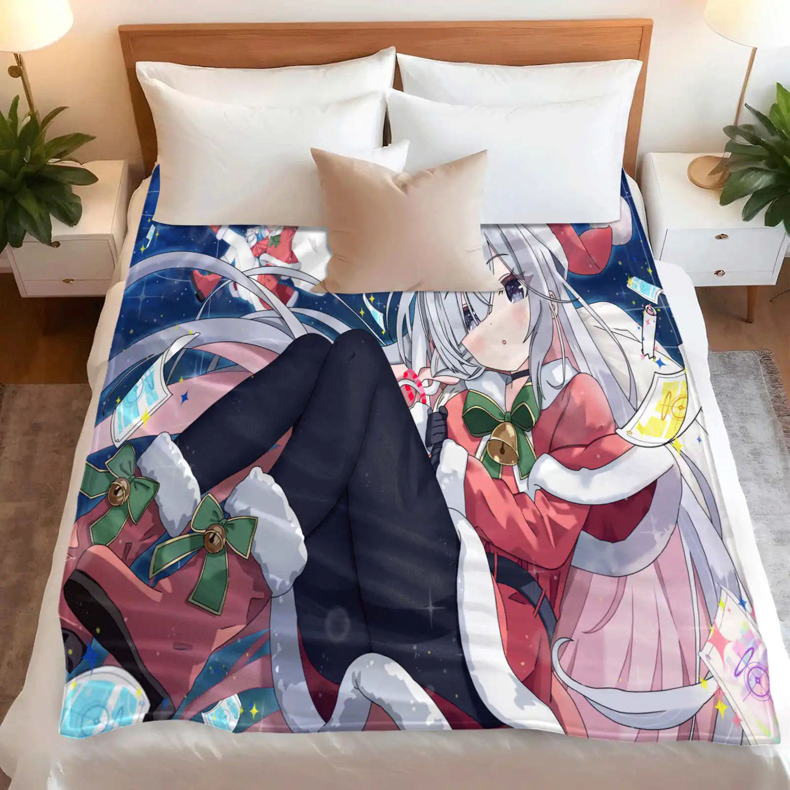 Blue Archive Girl Printed Throw Blanket Soft Cozy for Home Travel Birthday