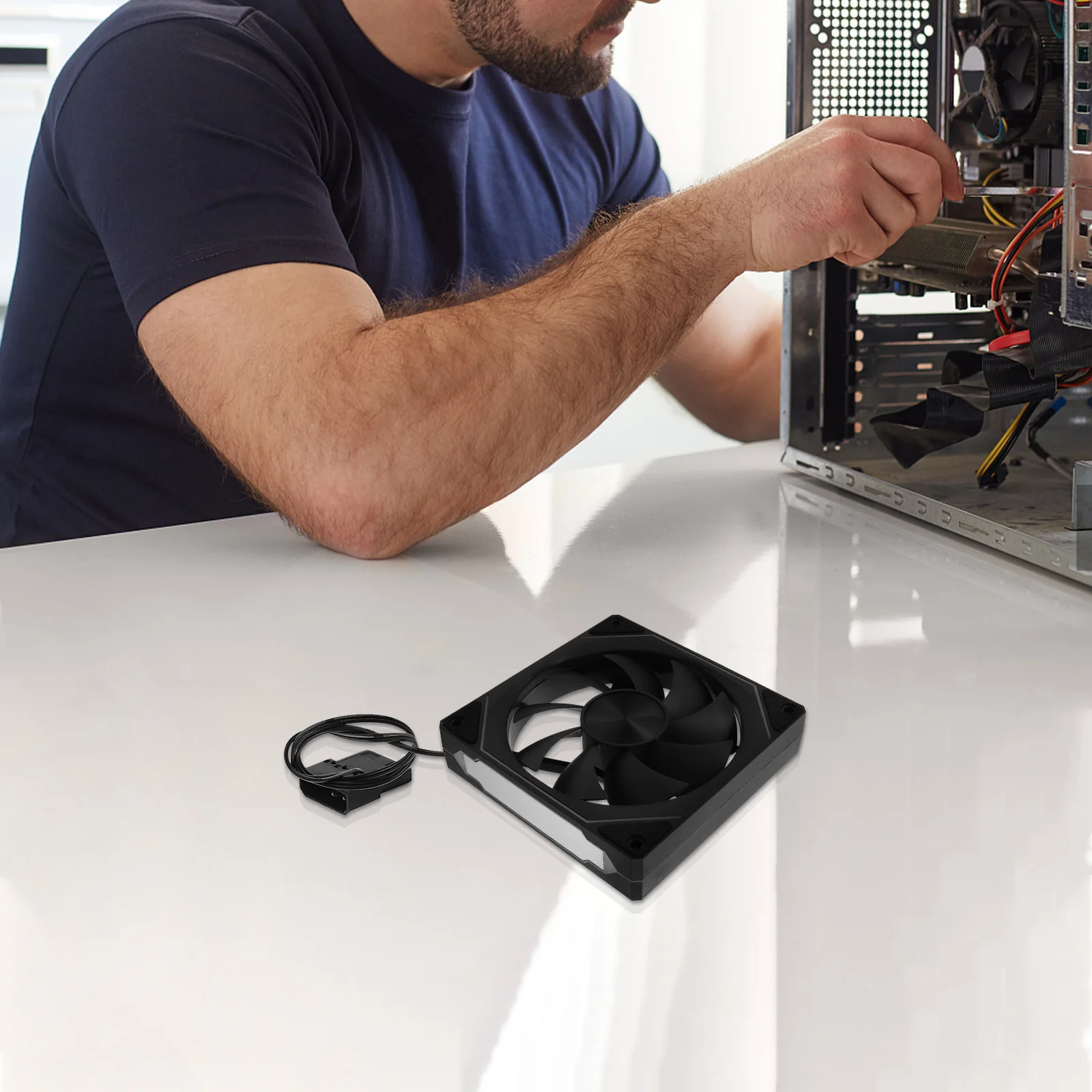 

Rgb Pc Case Fan 800-1600rpm Adjustable Speed Silent Operation Ideal for Gaming and Professional Use Case Fans Rgb