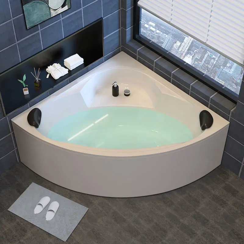 Triangular fan-shaped bathtub, small home acrylic massage, surfing with constant temperature heating