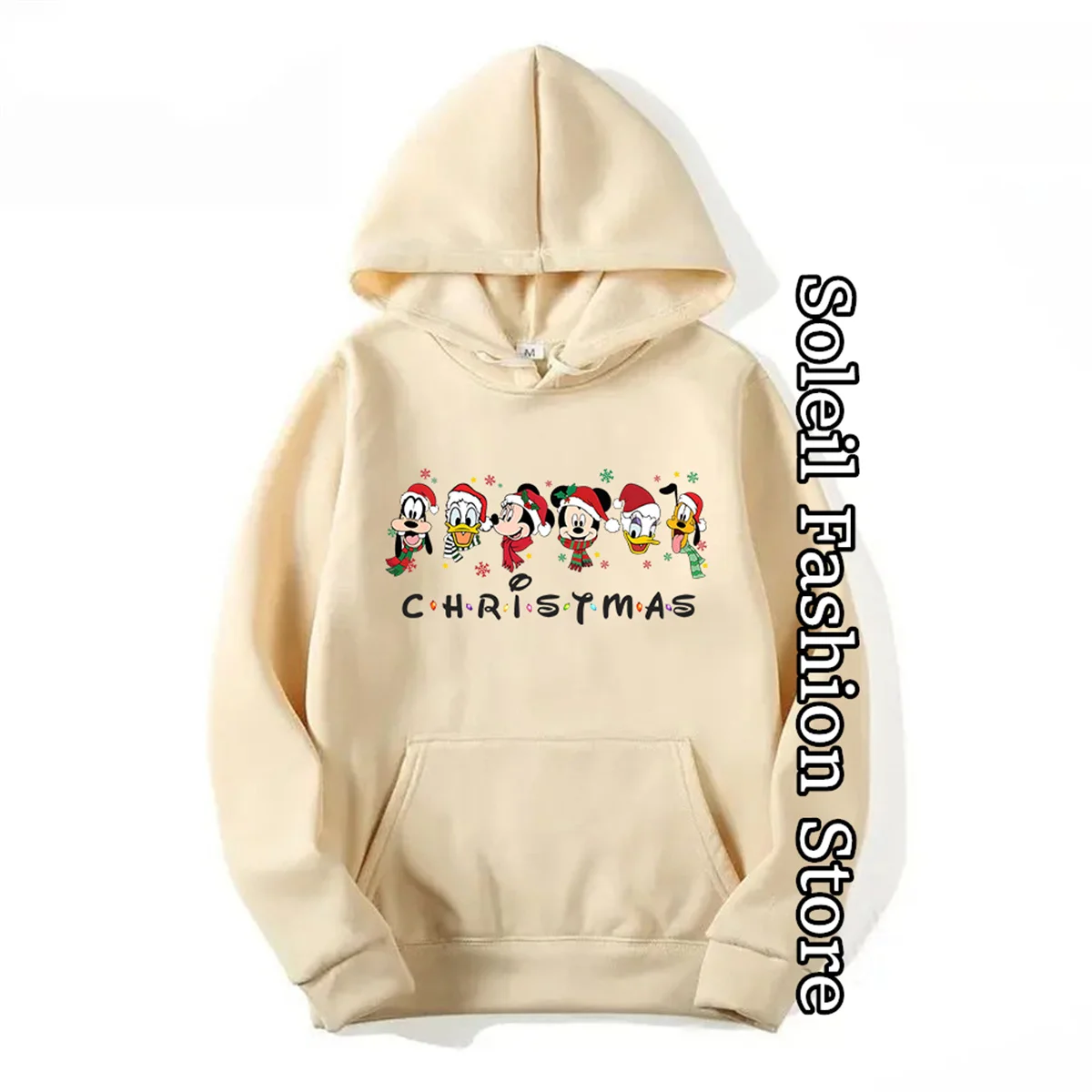 Autumn Women Disney Christmas Hoodie Cartoon Character Hooded Clothing Trendy Pullover Coat Casual Sweatshirt Female Streetwear