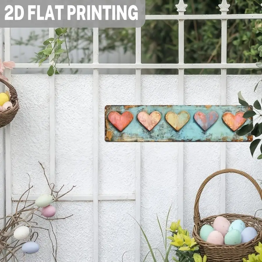 1/5/10/20/50/100pcs 2D Flat - Vintage Heart Sign, Retro Style, Bedroom Living Room Wedding Anniversary Mother'S Day Wall Art Dec