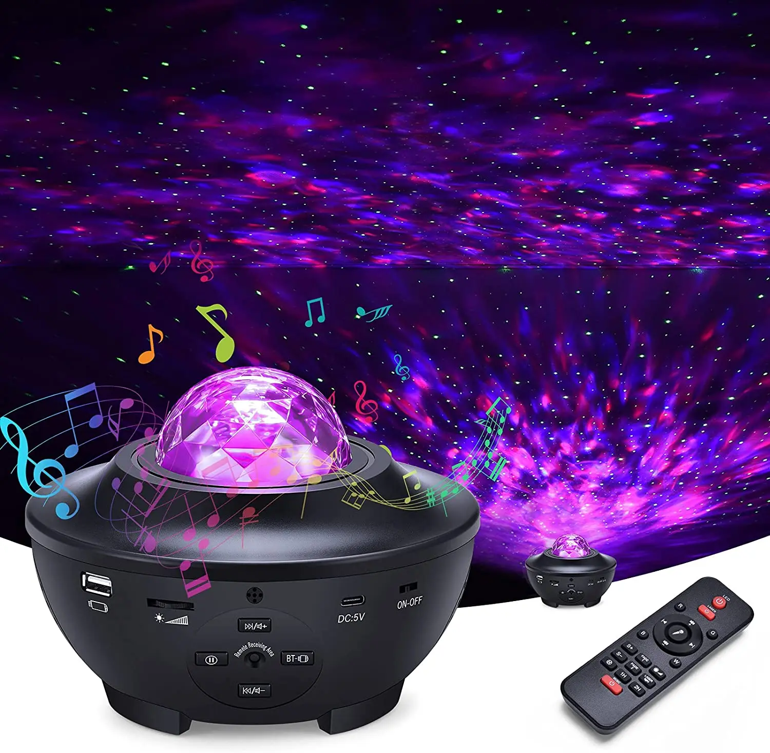 

Music BT Speaker Voice Remote Control Star Master Starry Projector 3D Baby Kids Night Light