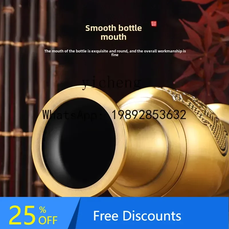 

Buddha Flower Arrangement in Front of Copper Vase for Buddha Buddha Hall Guanyin Household God of Wealth