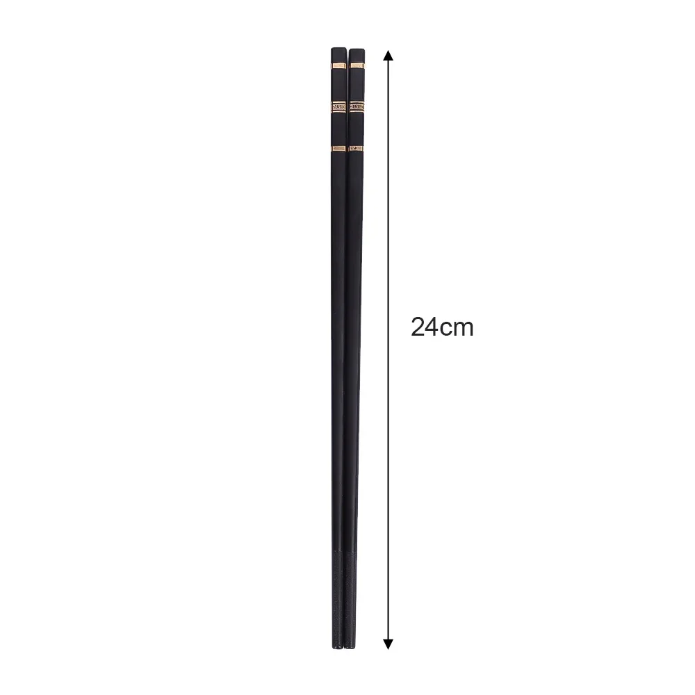 10/2Pcs Chinese Alloy Chopsticks Reusable Non-slip Sushi Chopsticks Set Resistant Hot Stamping Sticks Tableware Kitchen Tools