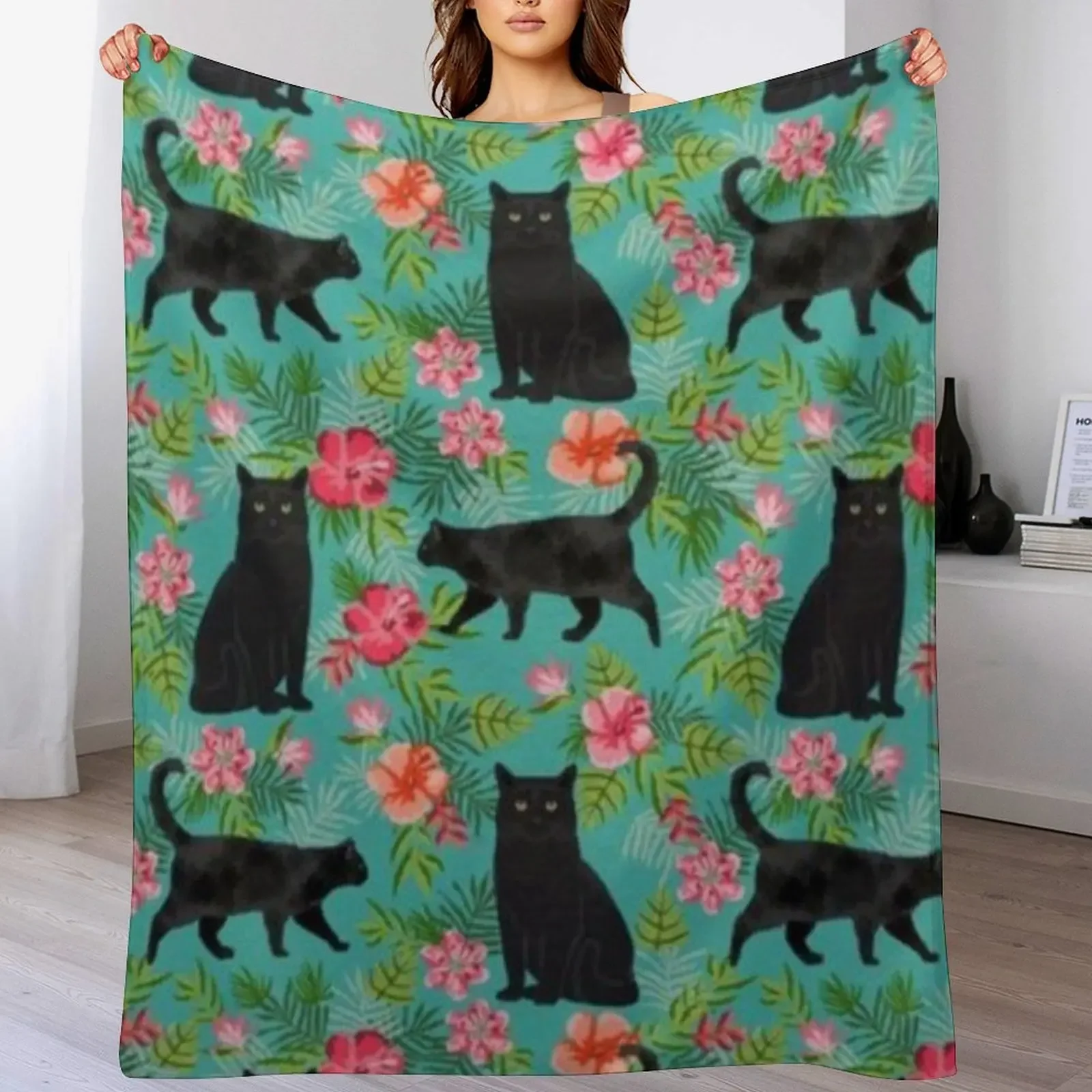 

BLACK CAT Throw Blanket Soft Beds decorative Blankets