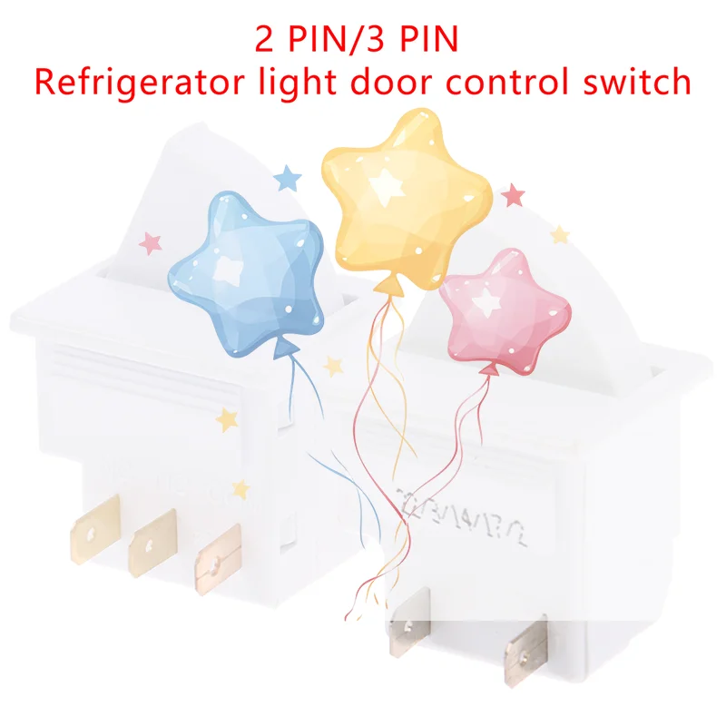 2-pin/3-pin plug Refrigerator Door Light Switch Parts Control Lighting Compatible With Rongsheng Hisense Haier Refrigerator