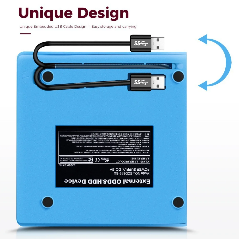 CD Drive Eksternal USB 3.0 Slim Eksternal DVD CD Drive High Speed Transfer Data Burner