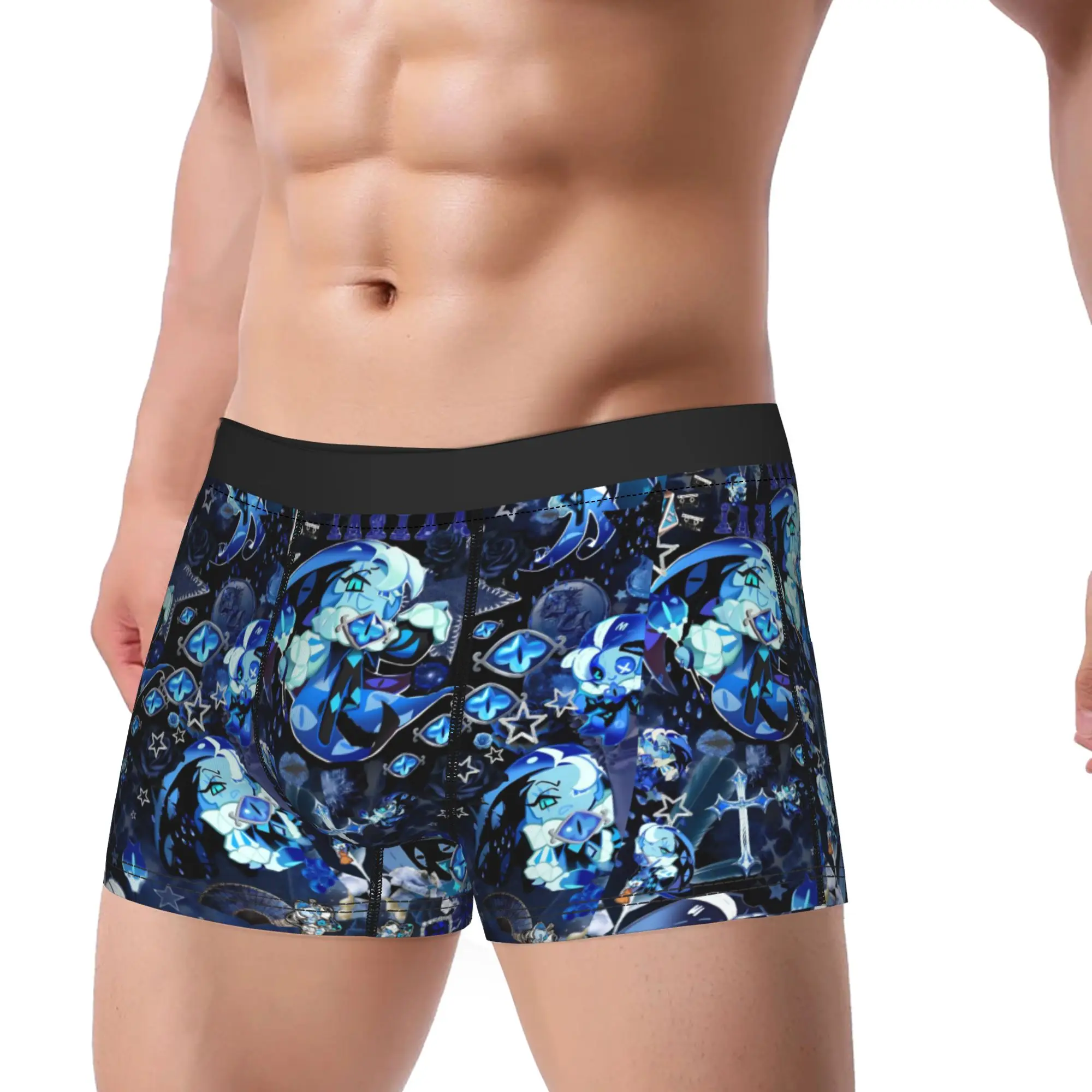 Anime Shadow Milk Cookie Run Kingdom Men Underwear CRK Cartoon Game Boxer Briefs Shorts Panties Underpants for Male Plus Size