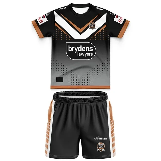 

Customization 2024 Wests Tigers Kids Kit Home Rugby Jersey Size: 16-26 （Print Custom Name Number）