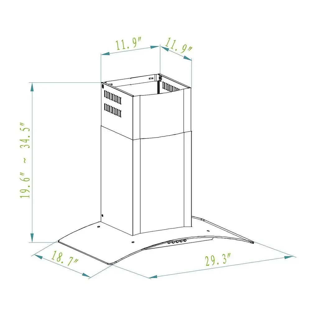 30 Polegadas Coifa de Parede Conversível Preta com Filtros de Malha, Filtros de Carvão e Controle por Botão, Personalizada