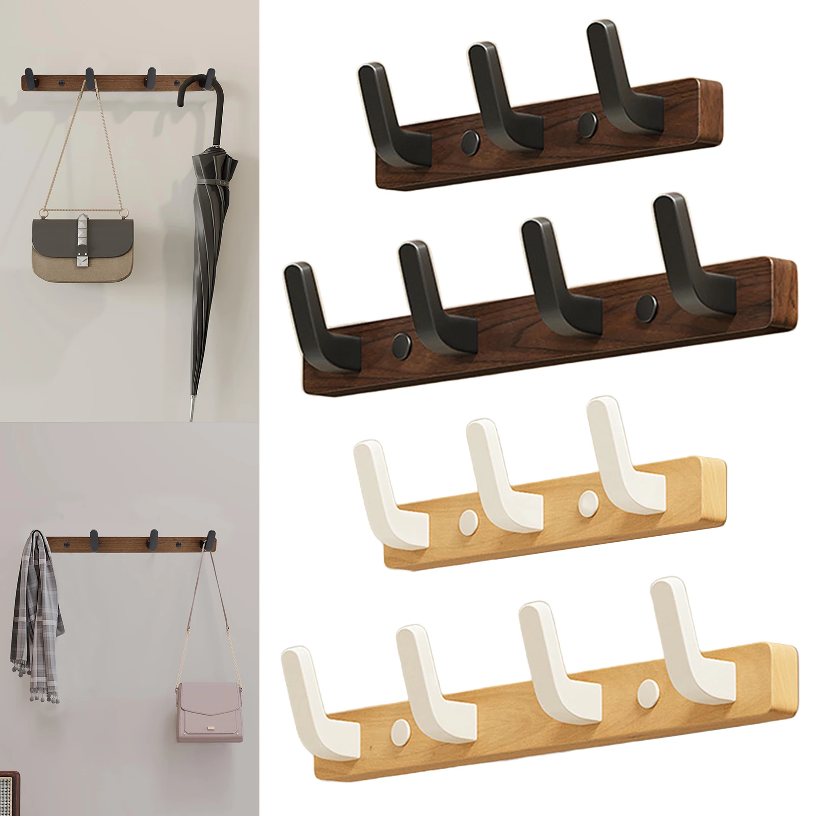 Wieszak ścienny mocny, wytrzymały organizer na ubrania, torby, biżuterię, gumki do włosów, kapelusze, parasole, 1 szt.