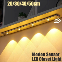 LED Motion Sensor Under Cabinet Light USB Rechargeable LED Night Light for Closet Cabinet Kitchen Wardrobe Cupboard 20/30//40CM