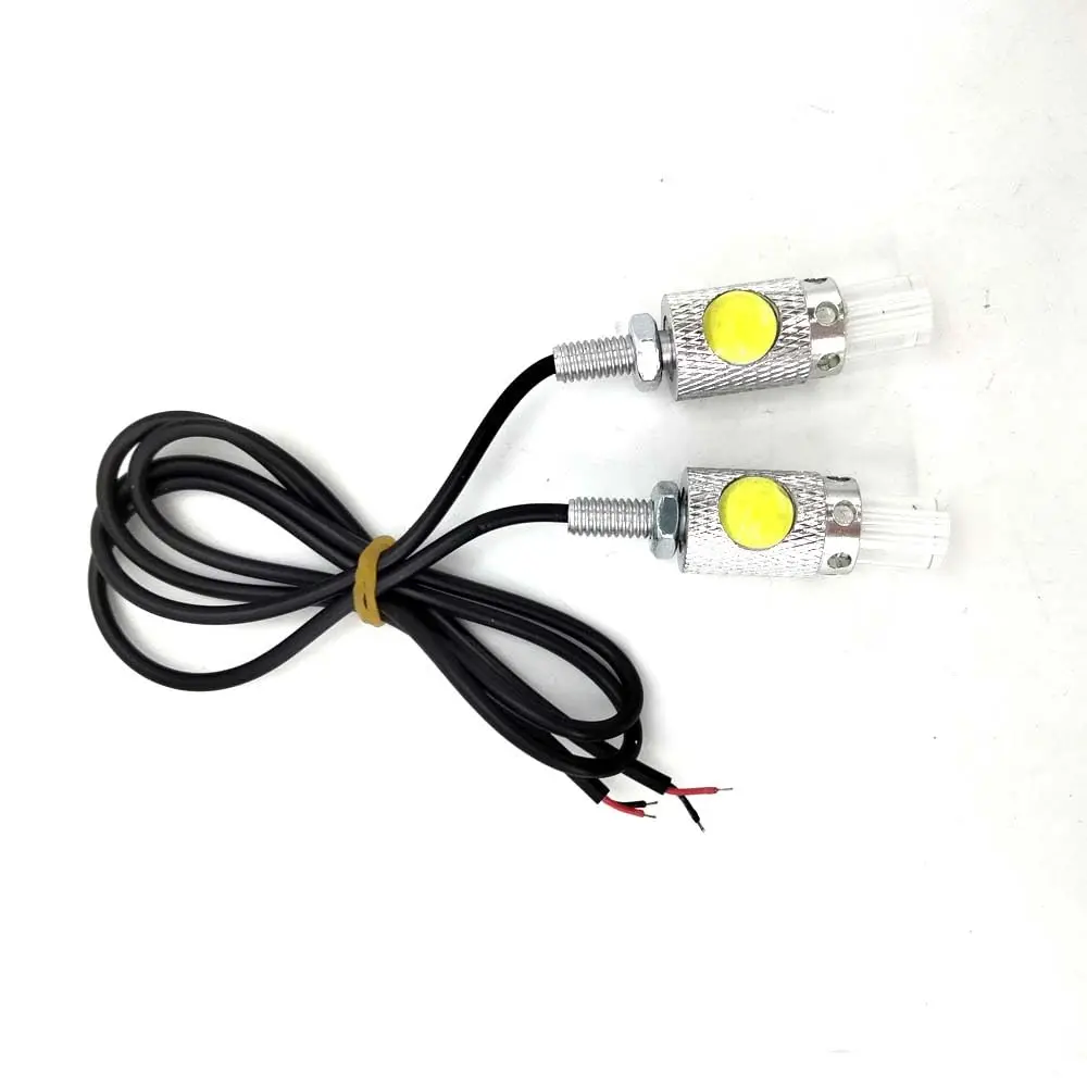 2Pcs Super Bright Car Motorcycle License Plate lamp White Screw Bolt Light 12V
