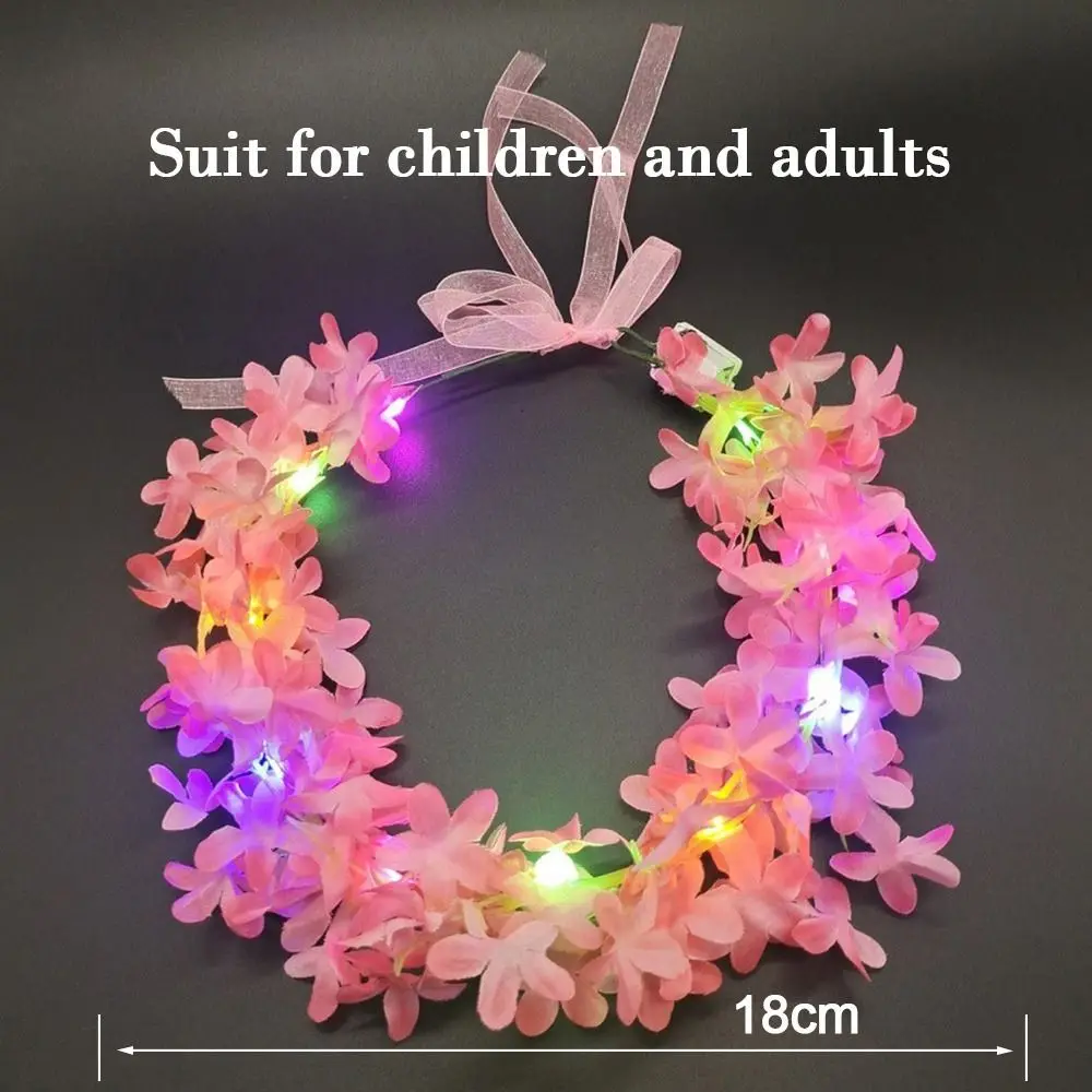 Wedding Luminous Hairband Women Girls Glowing LED Wreath Christmas Party Decoration Light Up Headband Halloween Crown Flower view 5