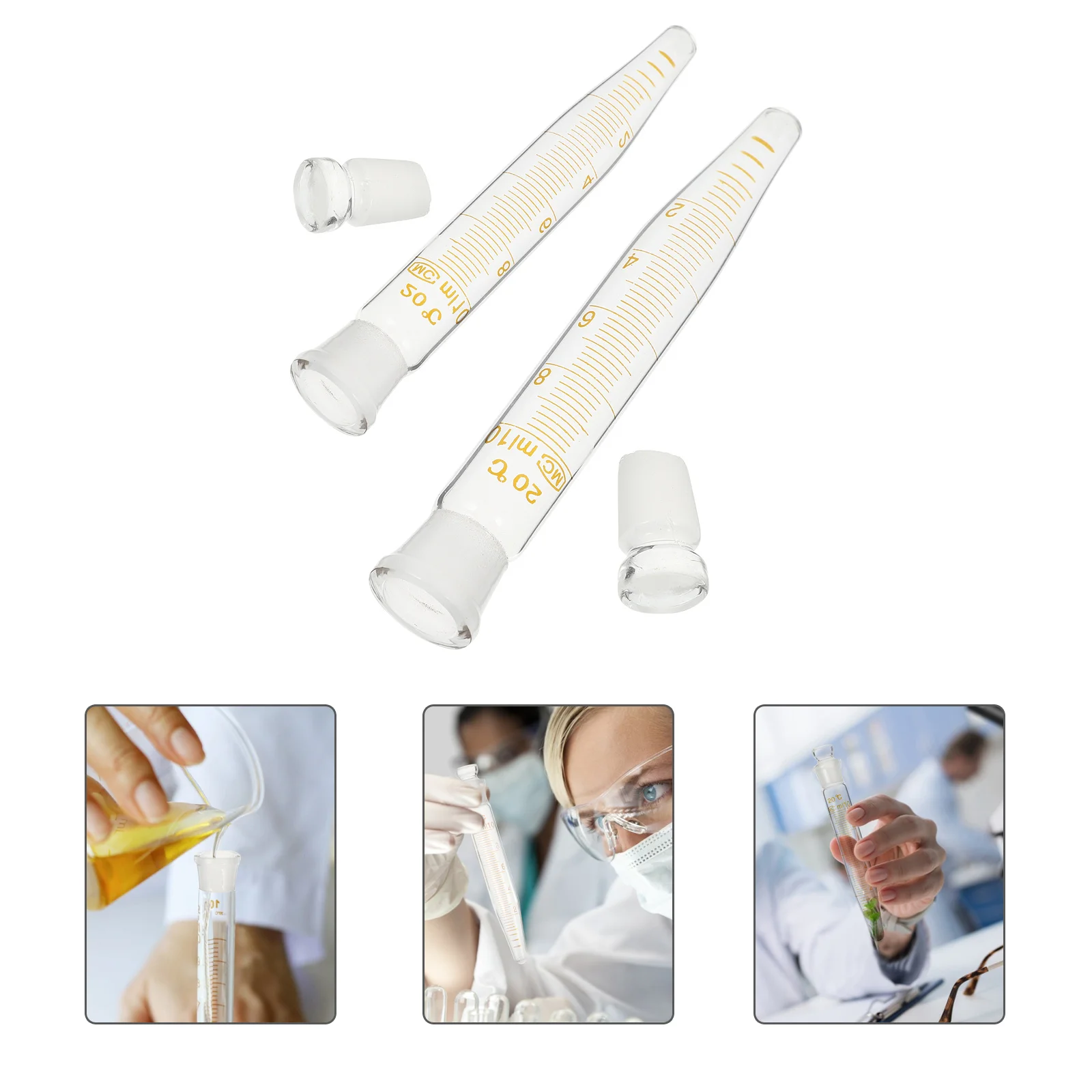 

2Pcs 10ml Tubes Leak Resistant Cap for Laboratory Scientific Experiments Transparent Test Tubes Accurate Scale