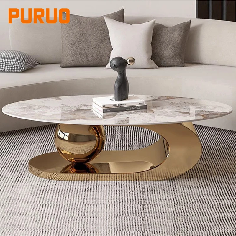 

Livingroom Furniture Modern Center Table Metal Coffee Table Marble Coffee Table for Home Use