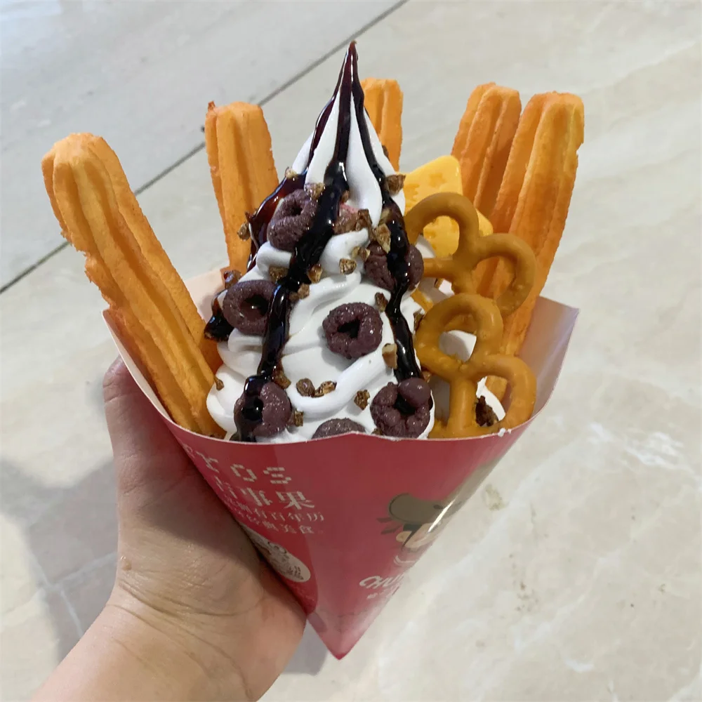 Fake Sweet Sugar Churros Model Ice Cream Brunch Dessert Recipes Mutella Chocolate Food Eat Plastic Exhibition Churro Artificial